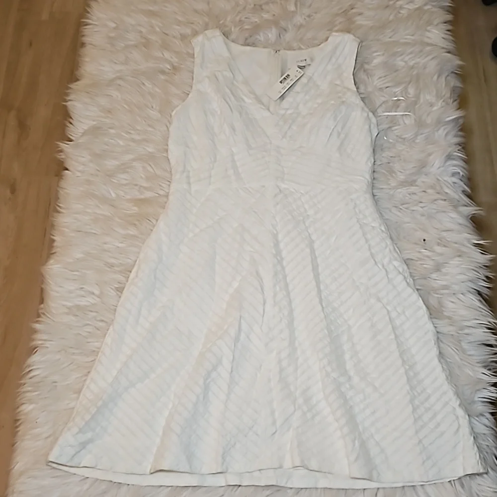 J.Crew White Ribbon Detail Sleeveless Dress – NWT, Lined, Size 10P